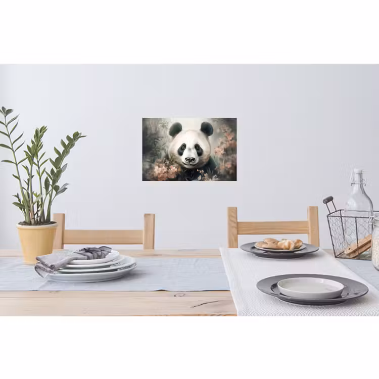 Muursticker - Panda - Dieren - Bloemen - Planten — 3