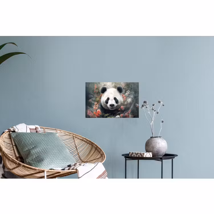 Muursticker - Panda - Wilde dieren - Bloemen - Natuur — 4