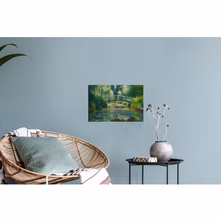 Muursticker - Brug - Hout - Vijver - Waterlelies — 4