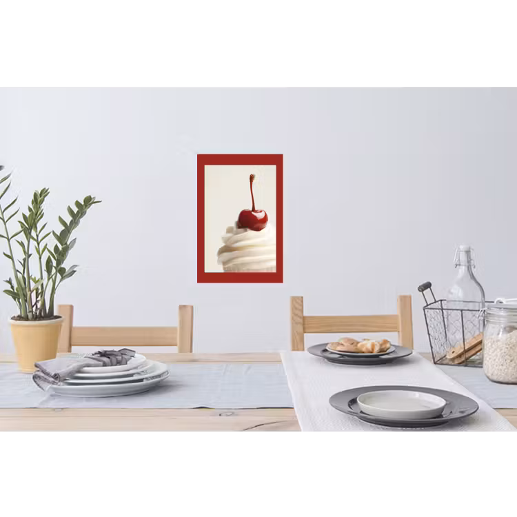 Muursticker - Cupcake - Kers - Rood — 3