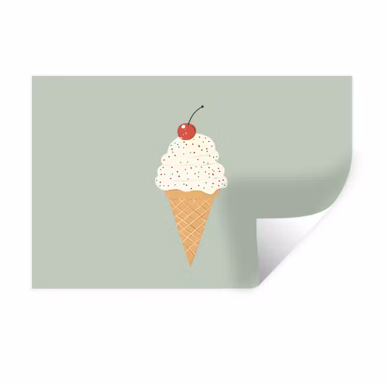 Muursticker - Illustratie - Ijsje - Spikkels - Kers — 1