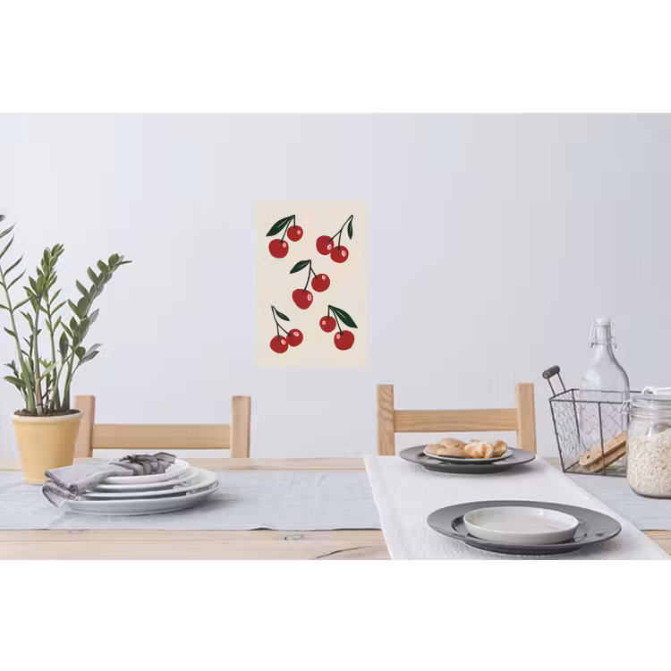 Muursticker - Kersen - Blaadjes - Rood — 3