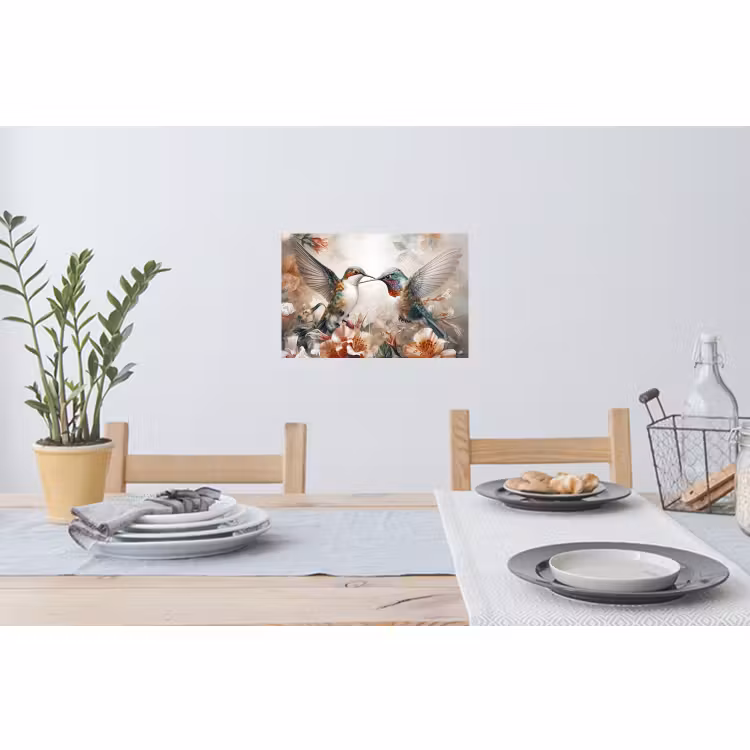 Muursticker - Kolibrie - Vogels - Bloemen - Natuur — 3