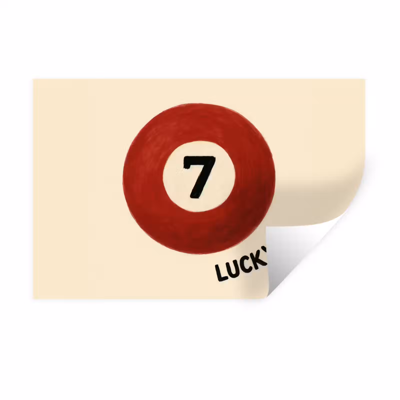 Muursticker - Cirkel - Zeven - Lucky - Rood — 1