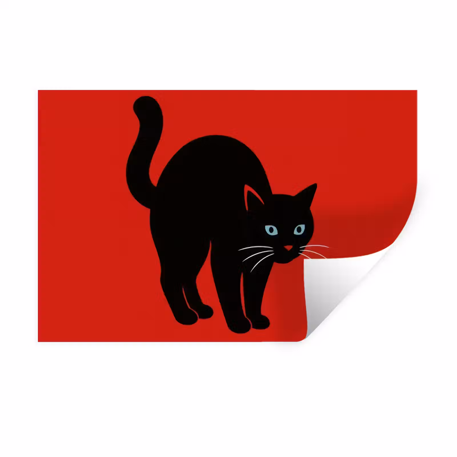 Muursticker - Kat - Zwart - Staart — 1