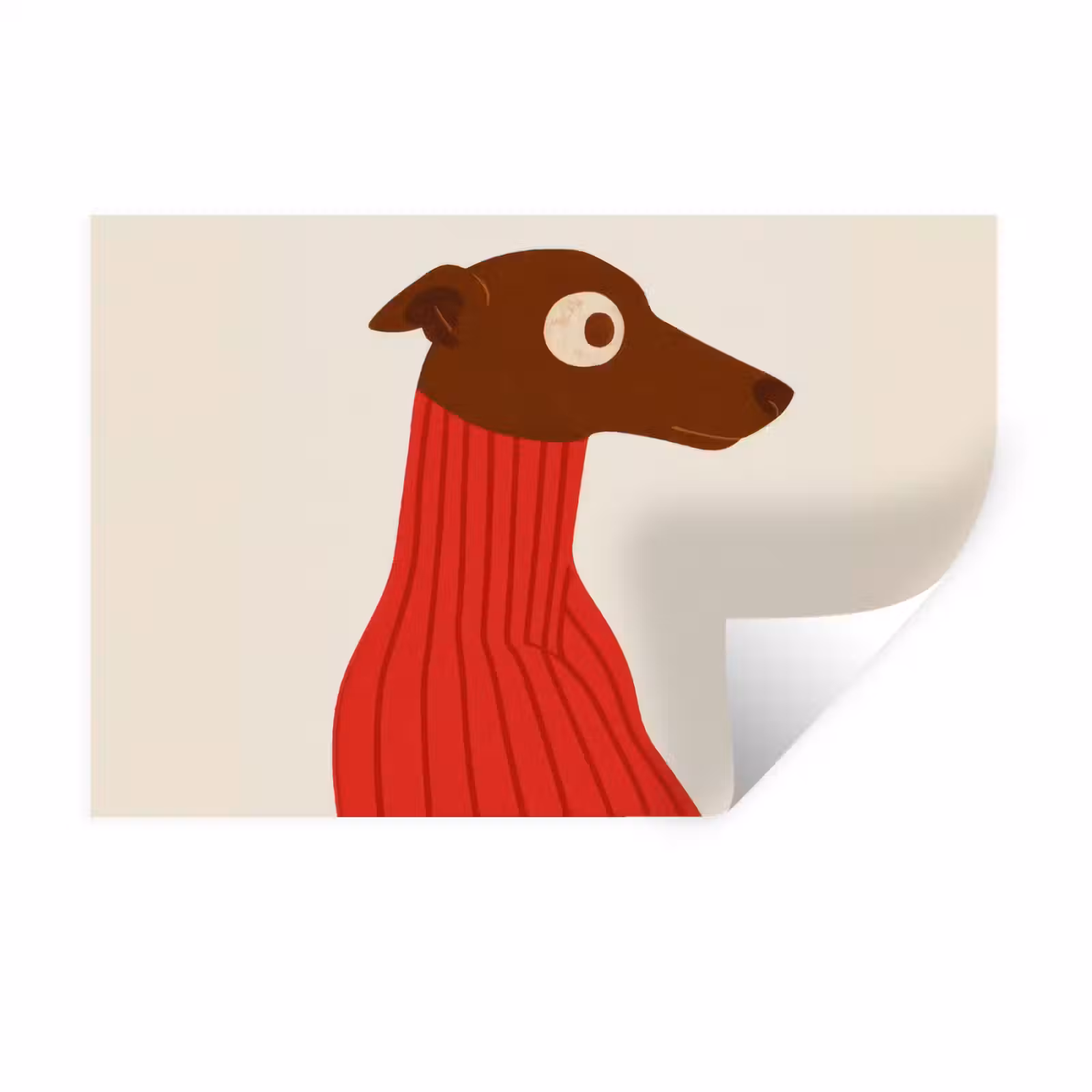 Muursticker - Silhouet - Hond - Trui - Rood — 1