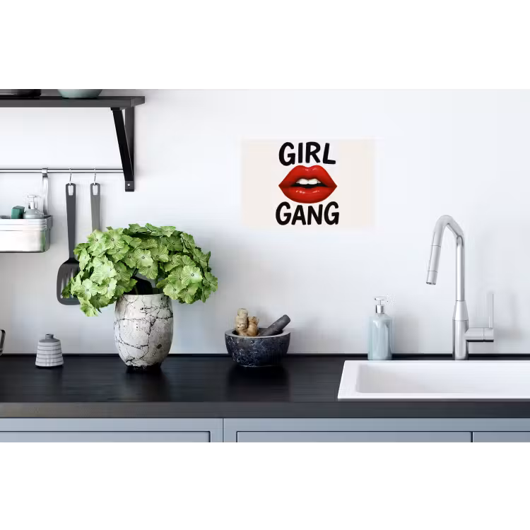 Muursticker - Lip - Girl - Rood - Letters — 2