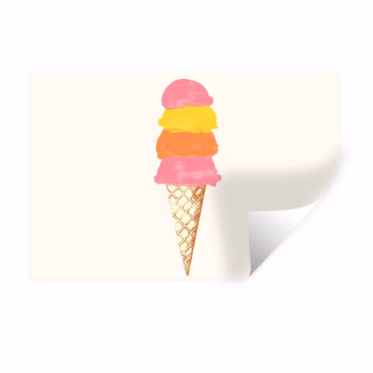 Muursticker - Schepijs - Hoorntje - Illustratie - Minimalistisch — 1