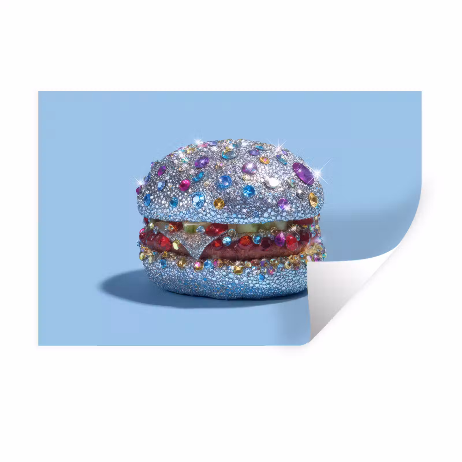 Muursticker - Glitters - Hamburger - Blauw — 1