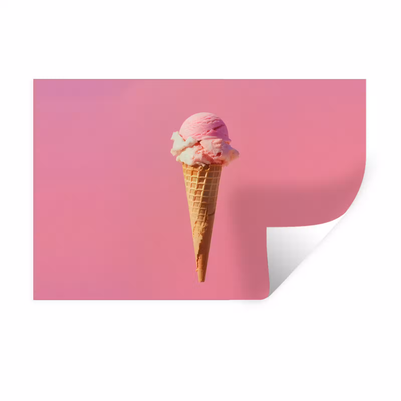 Muursticker - Hoorntje - Schepijs - Roze — 1