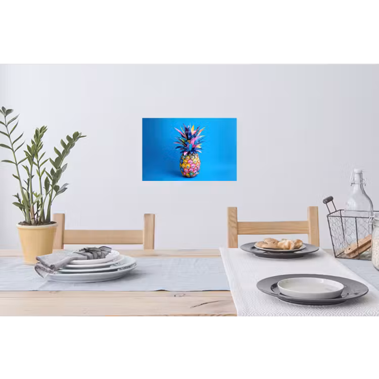Muursticker - Ananas - Blauw - Tropisch - Vrolijk — 3