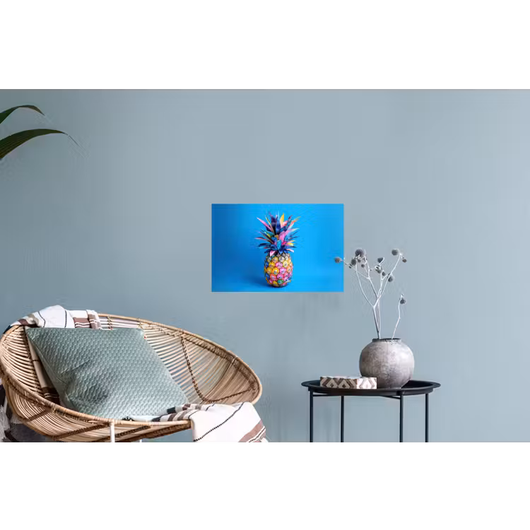 Muursticker - Ananas - Blauw - Tropisch - Vrolijk — 4