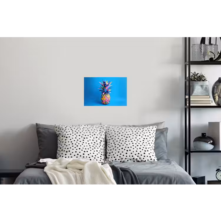 Muursticker - Ananas - Blauw - Tropisch - Vrolijk — 5