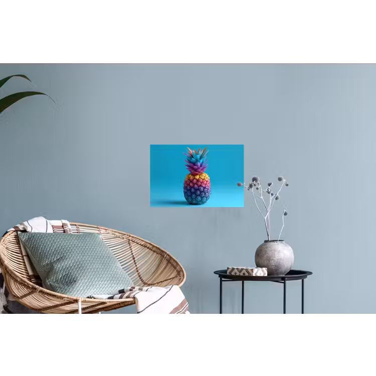Muursticker - Ananas - Regenboog - Blauw - Popart — 4