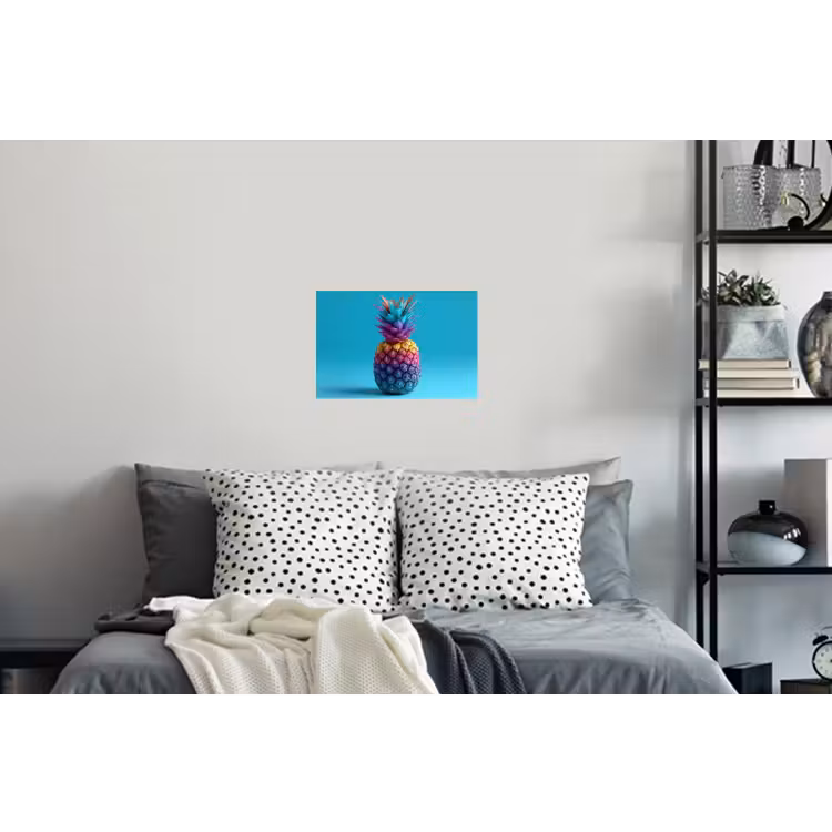 Muursticker - Ananas - Regenboog - Blauw - Popart — 5