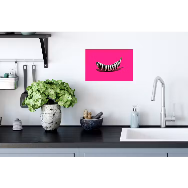 Muursticker - Banaan - Zebraprint - Roze — 2
