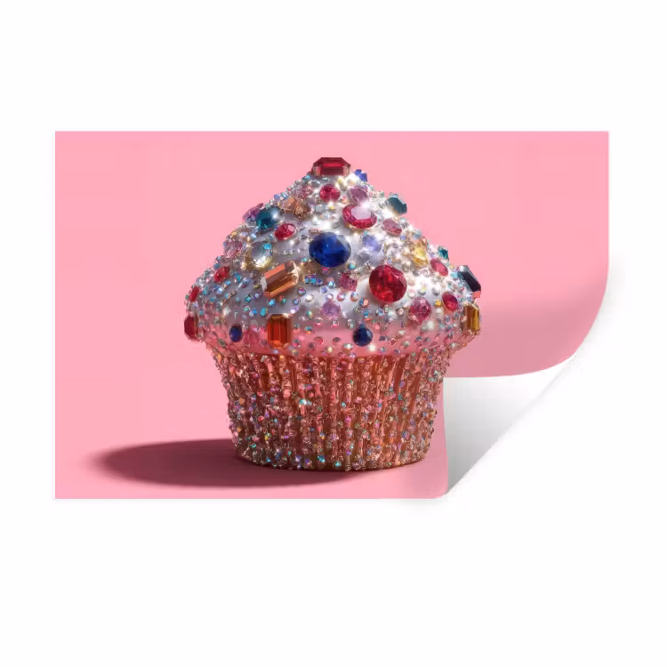 Muursticker - Cupcake - Kleurrijk - Edelstenen — 1