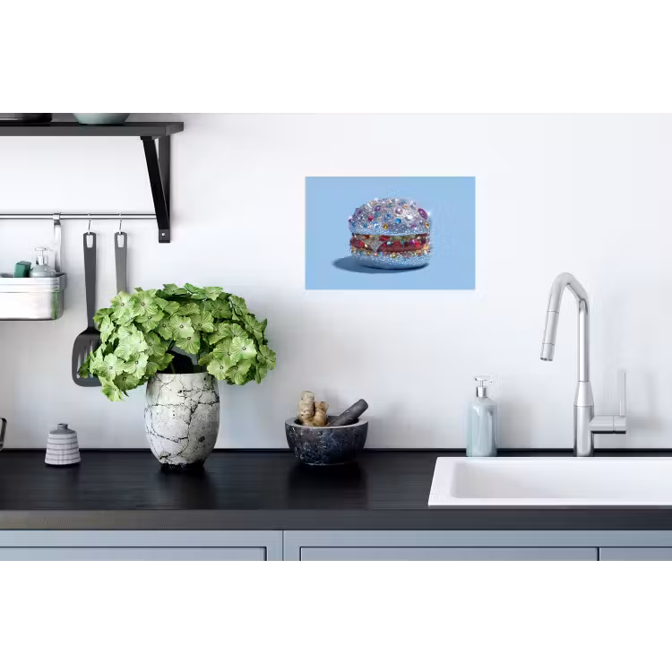 Muursticker - Glitters - Hamburger - Blauw — 2