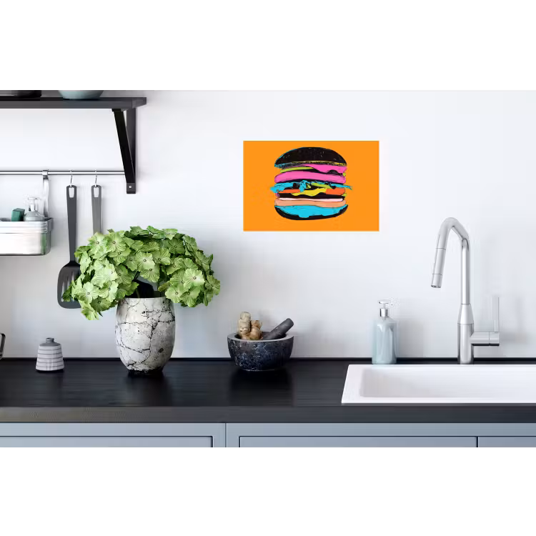 Muursticker - Hamburger - Kleurrijk - Speels — 2