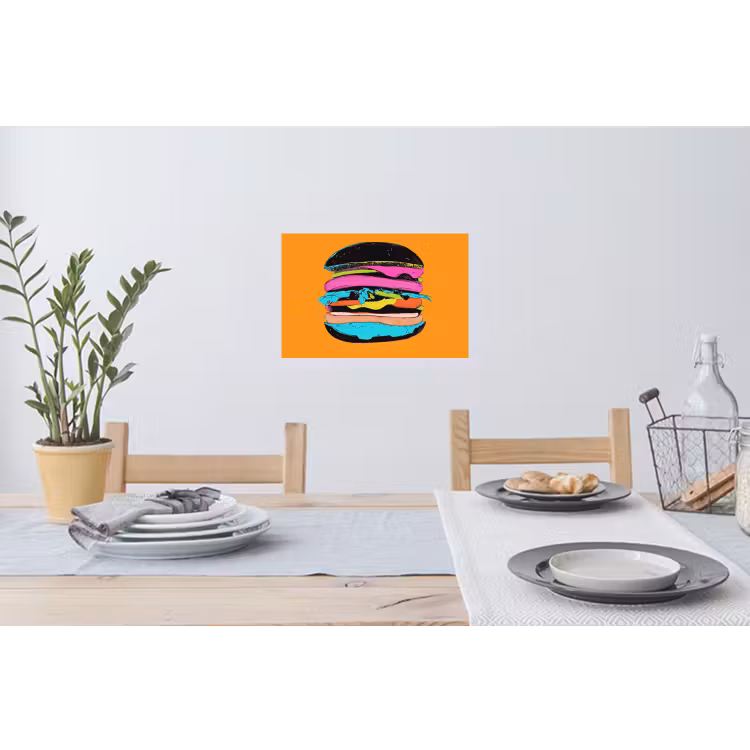 Muursticker - Hamburger - Kleurrijk - Speels — 3