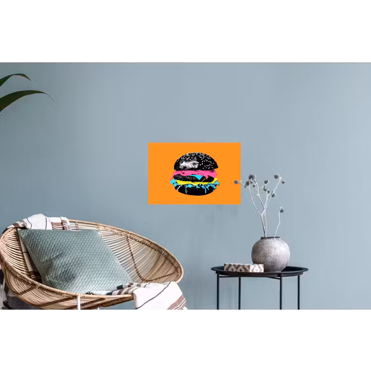 Muursticker - Hamburger - Oranje - Neon - popart — 4