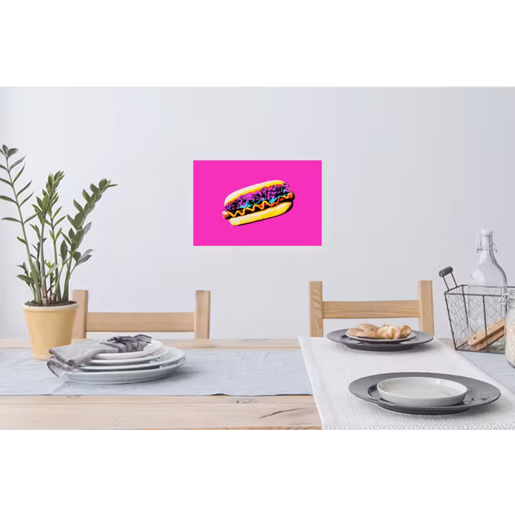 Muursticker - Hotdog - Roze - Retro — 3
