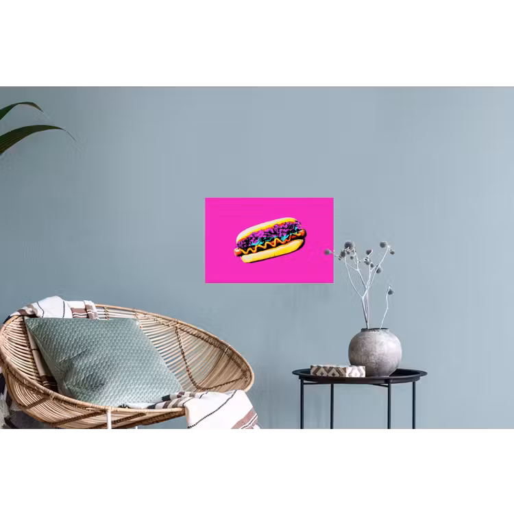 Muursticker - Hotdog - Roze - Retro — 4