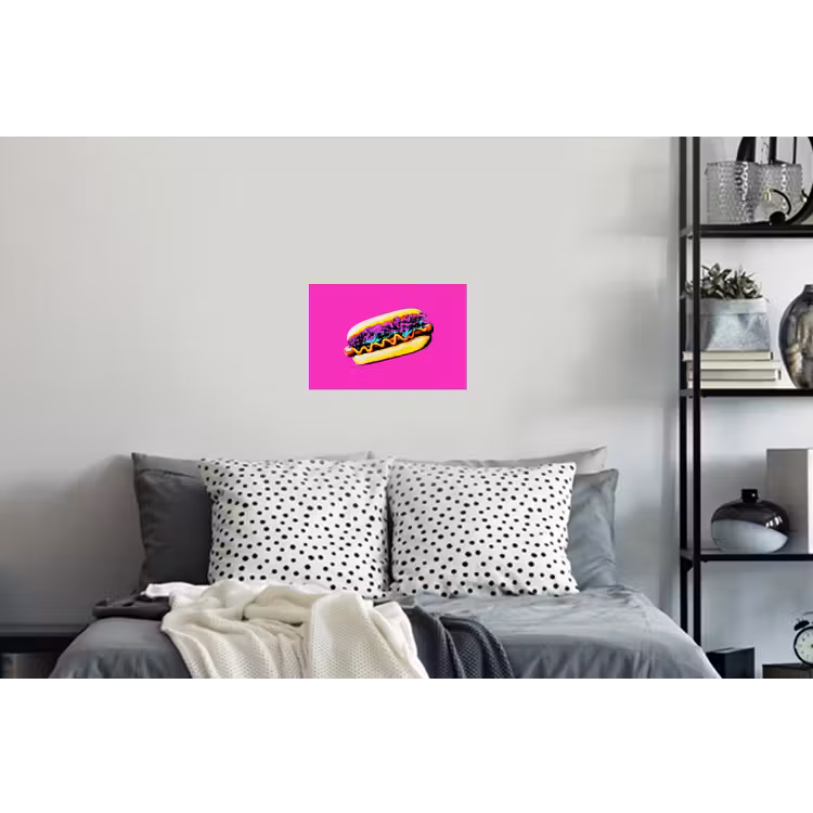Muursticker - Hotdog - Roze - Retro — 5