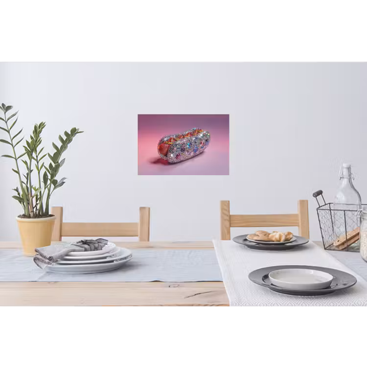Muursticker - Hotdog - Steentjes - Glitters - Paars — 3