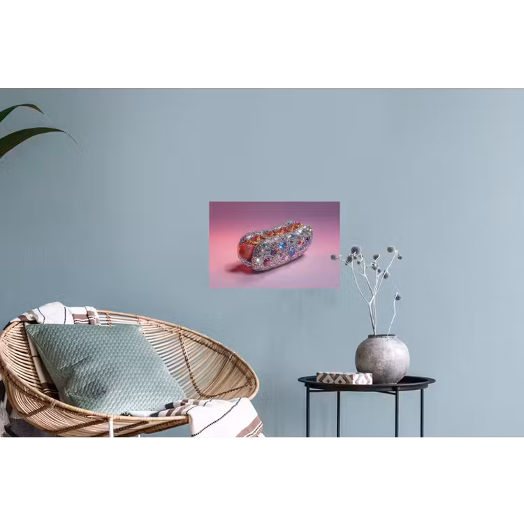 Muursticker - Hotdog - Steentjes - Glitters - Paars — 4