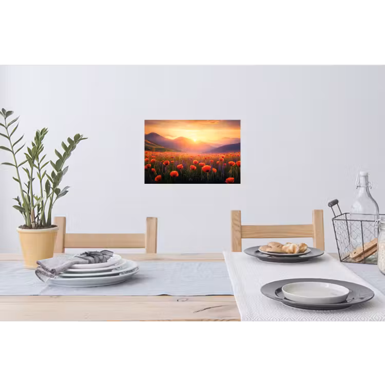 Muursticker - Landschap - Zonsondergang - Bloemenveld — 3