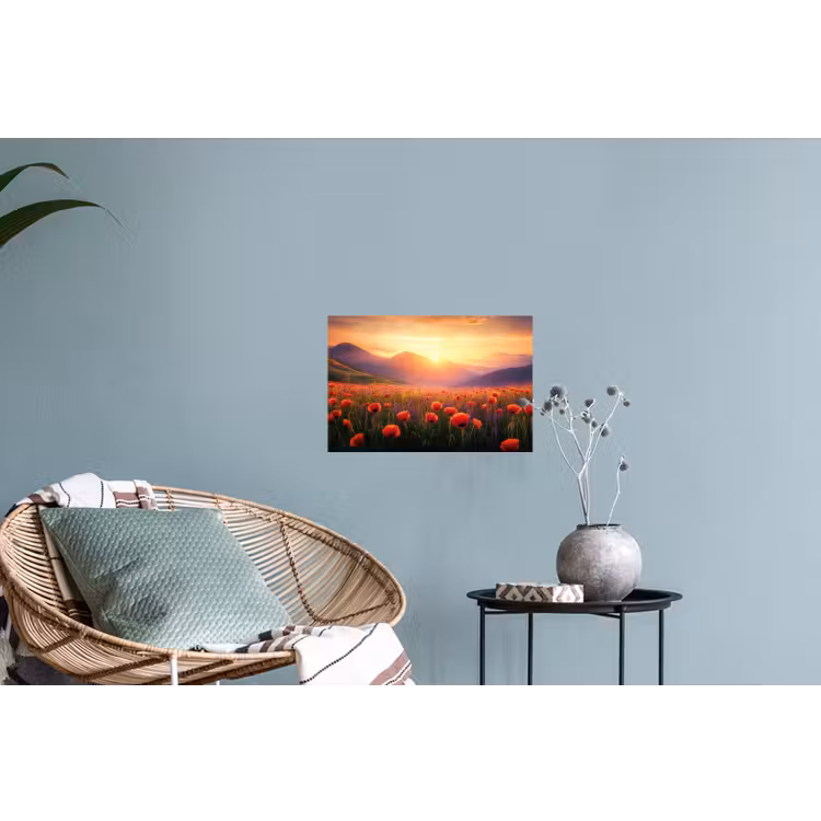 Muursticker - Landschap - Zonsondergang - Bloemenveld — 4