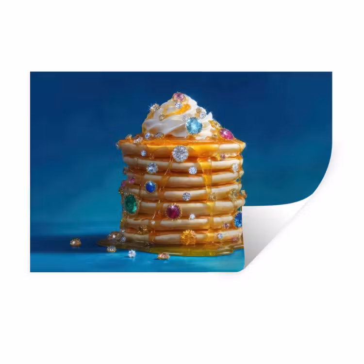 Muursticker - Pannenkoeken - Steentjes - Glitter - Slagroom — 1