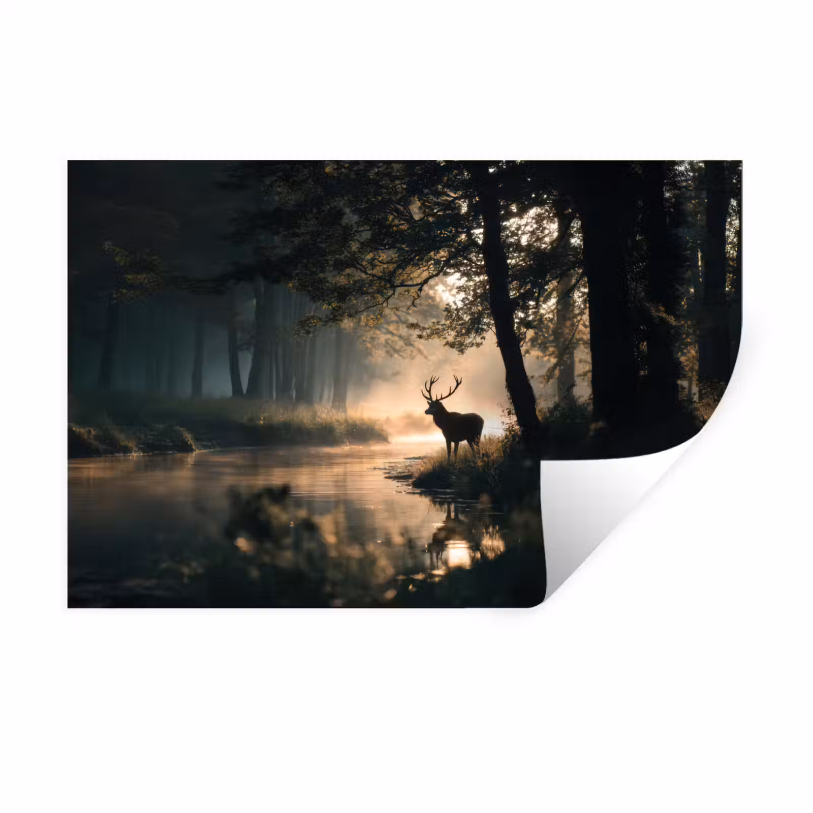 Muursticker - Hert - Bosbeek - Mystiek — 1