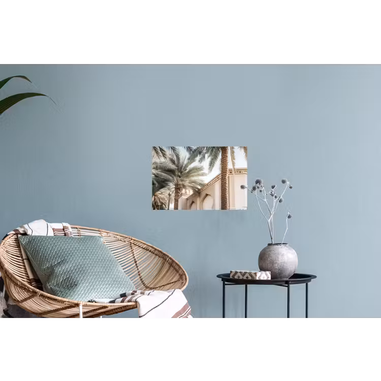 Muursticker - Gebouw - Palmbomen - Beige - Zon — 4