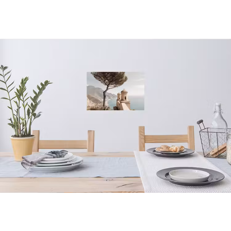 Muursticker - Kust - Klif - Boom - Gebouw — 3