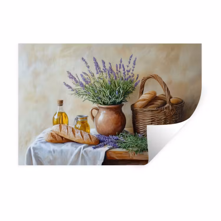Muursticker - Lavendel - Brood - Stilleven — 1