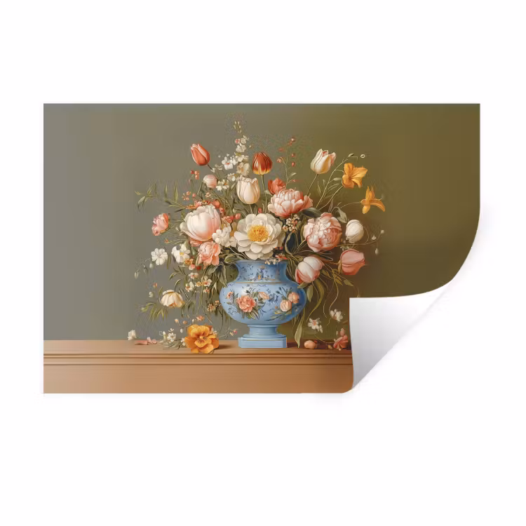 Muursticker - Neutral - Bloemen - Boeket - Vaas — 1