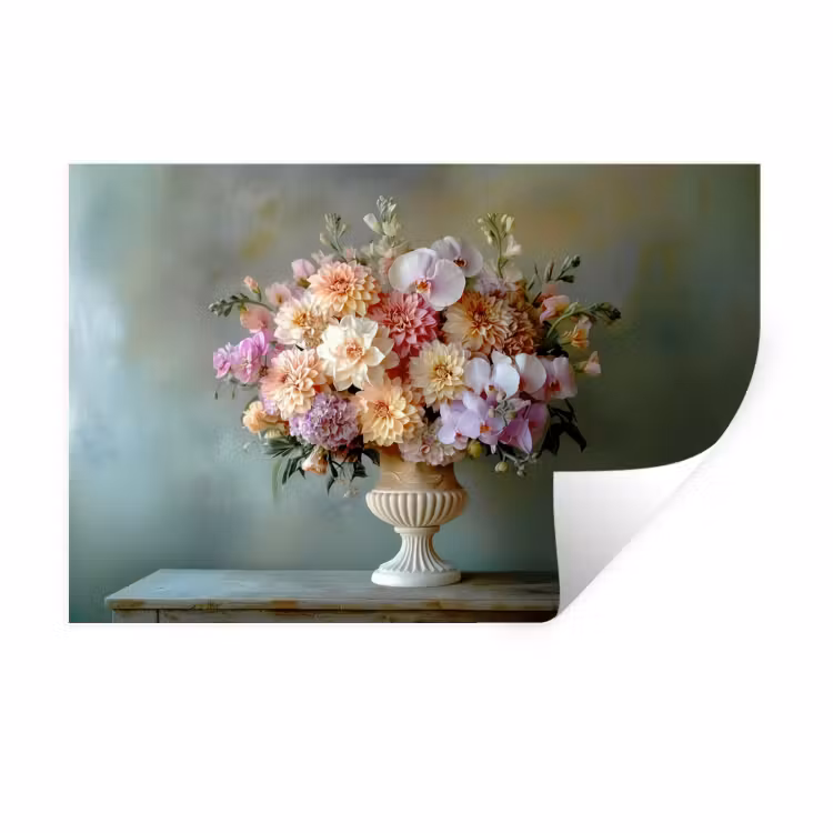 Muursticker - Orchidee - Boeket - Vaas - Bloemen — 1