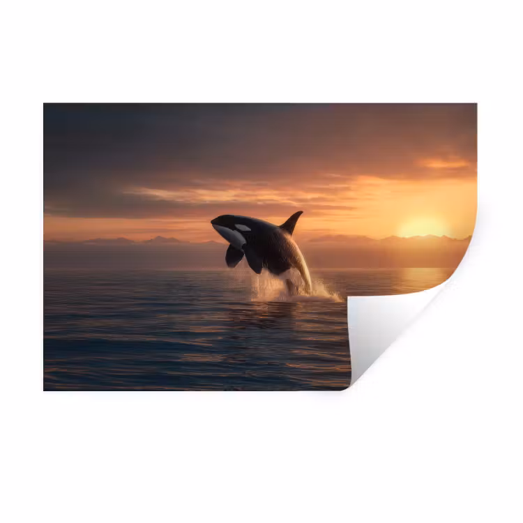Muursticker - Orka - Zee - Zonsondergang — 1