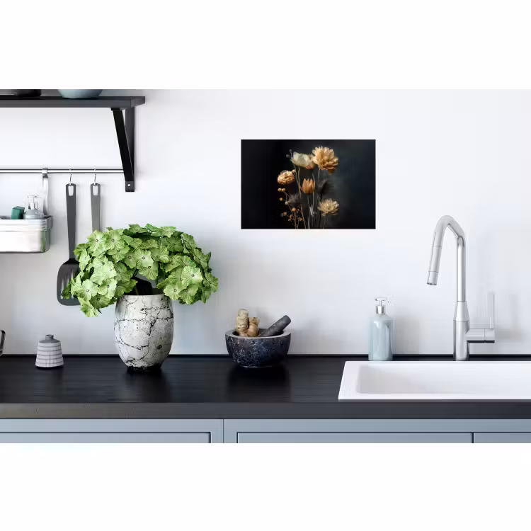 Muursticker - Boeket - Bloemen - Licht - Zwart — 2