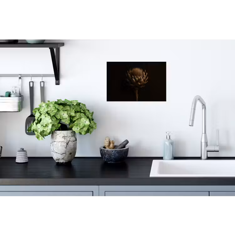 Muursticker - Donkerbruin - Bloem - Textuur - Artisjok — 2