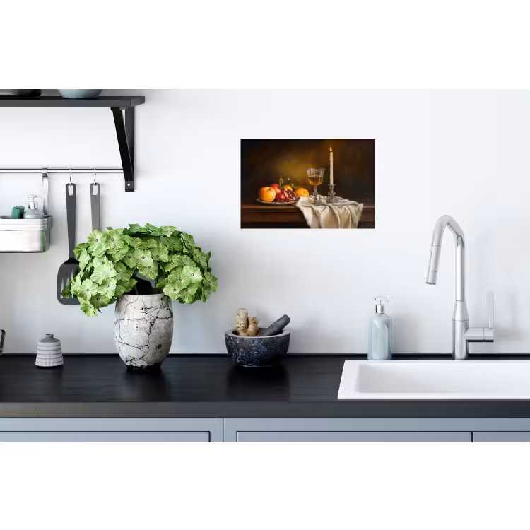 Muursticker - Fruit - Stilleven - Wijn - Kaars — 2