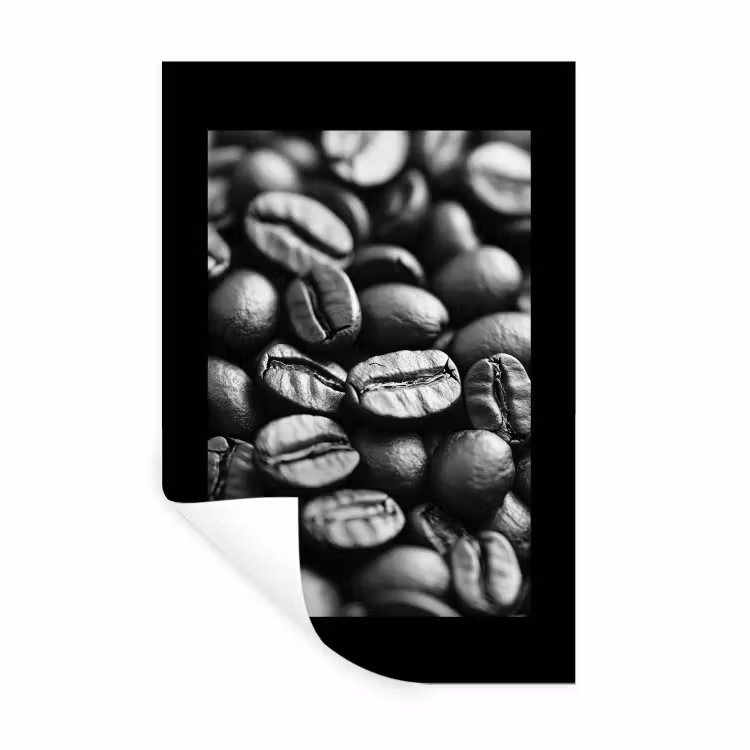 Muursticker - Koffiebonen - Zwart - Vintage — 1