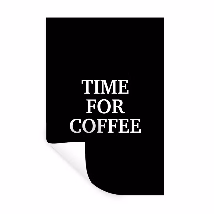 Muursticker - Quotes - Letters - Koffie - Zwart — 1