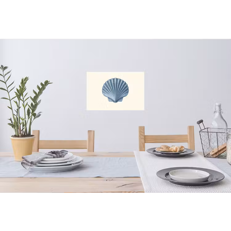 Muursticker - Ribbels - Blauw - Schelp — 3