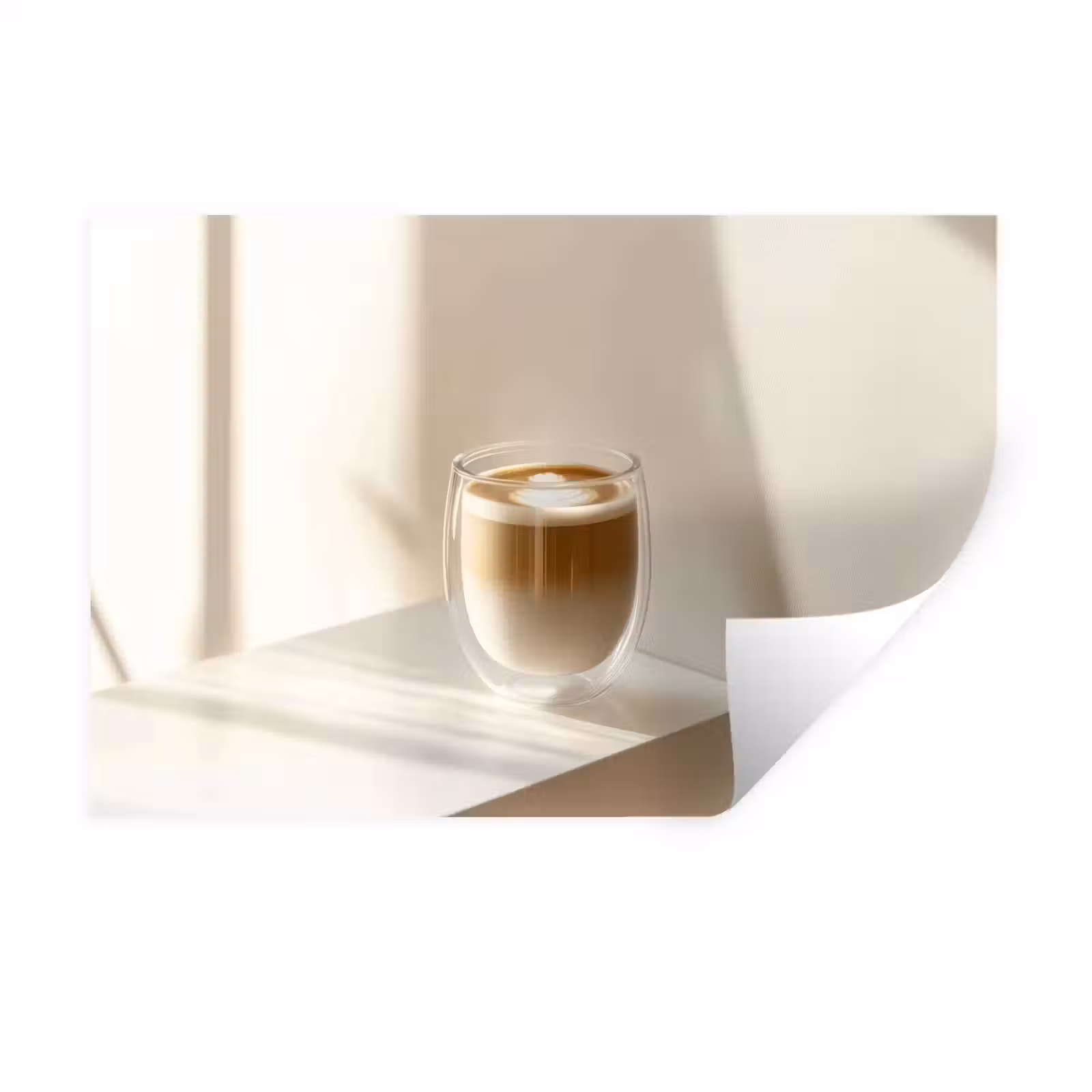 Muursticker - Mok - Latte - Minimalistisch - Schaduw — 1