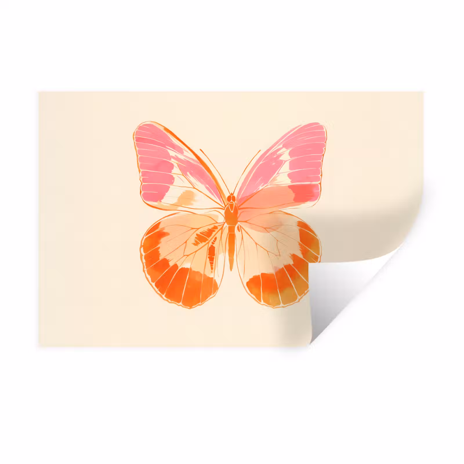 Muursticker - Oranje - Vlinder - Minimalistisch — 1