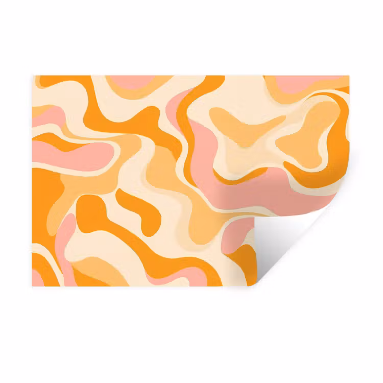 Muursticker - Abstract - Golvend - Oranje — 1