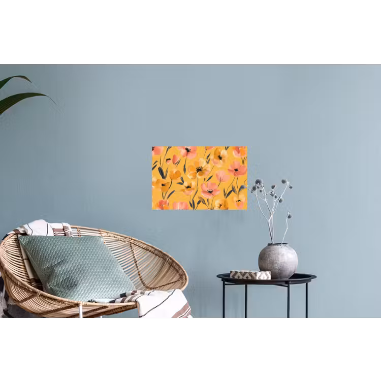 Muursticker - Bloemen - Geschilderd - Geel — 4